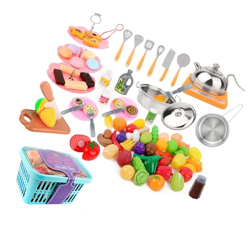 MagiDeal Kinder Spielen Lebensmittel Set Pretend Kochen Spielset Lebensmittel Pretend Spielen Spielzeug Schneiden Spielen Obst Gemüse Set Dessert Stand von MagiDeal