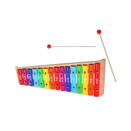 MagiDeal Kinder-Xylophon, Montessori-Spielzeug, bunt, für Jungen und Mädchen ab 3 Jahren, Baby-Musikinstrument mit 2 Schlägeln für motorische Fähigkeiten im , 15 Töne von MagiDeal