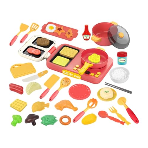 MagiDeal Küchenspielset für Kleinkinder, Pädagogisches Geschenk, Vorschulmodell, Spielzeugzubehör, Rollenspiel Kochset für Kinder Ab 3 Jahren, Partygeschenke, Rot von MagiDeal