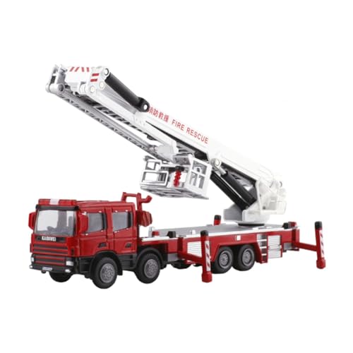 MagiDeal Leiter-Feuerwehrauto, Druckguss-Feuerwehrauto, 1/50 kleines Spielzeugauto-Geschenk, Feuerwehrauto-Modellauto-Spielzeug aus Legierung für Kinder, von MagiDeal