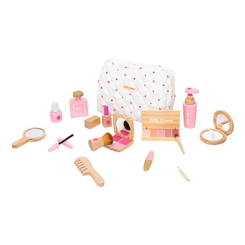 MagiDeal Make-up-Spielzeug-Sets aus Holz, Make-up-Spielzeug für Rollenspiele für kleine Mädchen, Make-up-Schönheitsset zum Vortäuschen als Geburtstagsspielzeug von MagiDeal