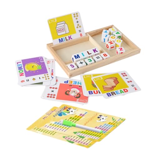 MagiDeal Mathe-Flash-Kartenspiel Frühe Kindheit Kognitives Spielzeug Vorschule Wortlernspiel Montessori-Spielzeug Kinder Mädchen Jungen Geburtstagsgeschenk von MagiDeal