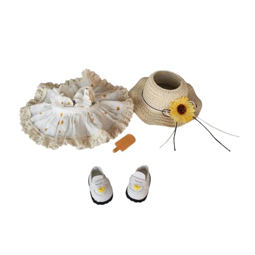 MagiDeal Mini-Puppenkleidung, Mütze für Puppe mit Mütze, Bequeme Puppenkleidung und Accessoires, Plüschspielzeug-Puppen-Outfit-Set für Kinder, mit Schuhen von MagiDeal