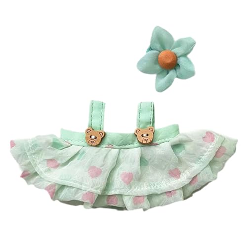 MagiDeal Mini Puppenkleidung,Puppenkleid Set,Stylisches Hosenshirt,Süße Kostüme,Mädchen Puppenkleidung,Süße Puppenkleidung Anzug für Anhängerpuppe, grüner Rock von MagiDeal