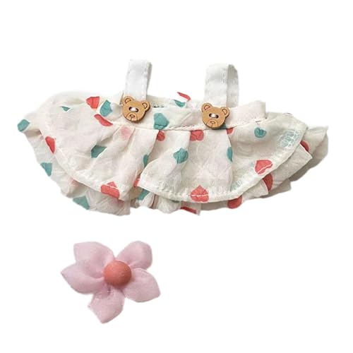 MagiDeal Mini Puppenkleidung,Puppenkleid Set,Stylisches Hosenshirt,Süße Kostüme,Mädchen Puppenkleidung,Süße Puppenkleidung Anzug für Anhängerpuppe, weißer Rock von MagiDeal