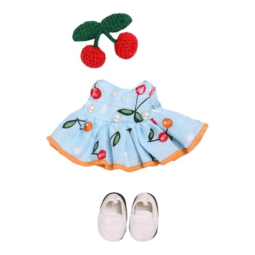 MagiDeal Mini-Puppenkleidung aus Plüsch, 15 cm, Outfits für Mädchenpuppen, mit Haar-Accessoire, modisch, bezaubernd, leicht zu tragen, süßer von MagiDeal