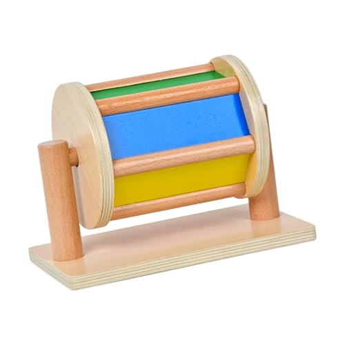 MagiDeal Montessori Drehbare Trommel Frühpädagogisches Spielzeug Roller Hand Auge Koordination Holz Rolling Drum Sensorisches Spielzeug für 6-12 Monate von MagiDeal