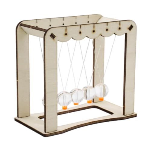 MagiDeal Newtons Cradle Balance Bälle Holz DIY Craft Kits Heimdekoration DIY Assembly Brain Teaser für Home Ornament Schlafzimmer von MagiDeal