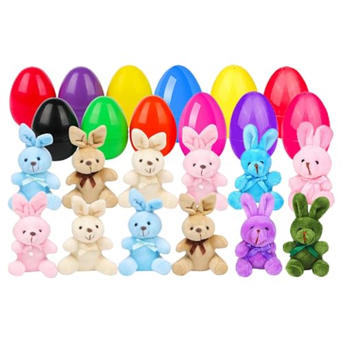 MagiDeal Osterei und Plüsch Spielzeug Set Home Decor Bunny Dolls Dekorativ Leichtes Hauswarming Geschenkkollektion Party Gefälligkeiten, 12 Eingestellt von MagiDeal