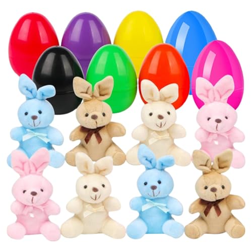 MagiDeal Osterei und Plüsch Spielzeug Set Home Decor Bunny Dolls Dekorativ Leichtes Hauswarming Geschenkkollektion Party Gefälligkeiten, 8 Eingestellt von MagiDeal