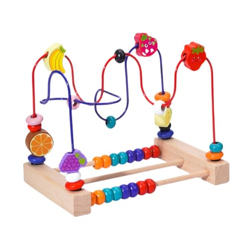 MagiDeal Perlenlabyrinth-Spielzeug, Bunte Achterbahn aus Holz, Motorik- und Greiffähigkeit, Zählperlen-Rollspielzeug Babys, Frucht von MagiDeal