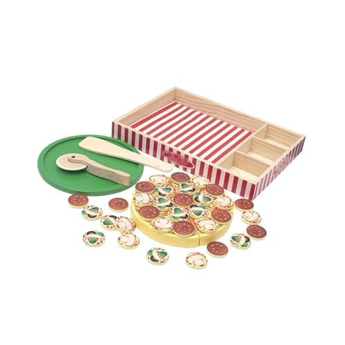 MagiDeal Pizzaspielzeug aus Holz, Partygeschenke, Basteln, Lernspielzeug, leicht zu tragen, Spielset für die Spielküche, Mehrzweck für Jungen, Mädchen, Kinder von MagiDeal