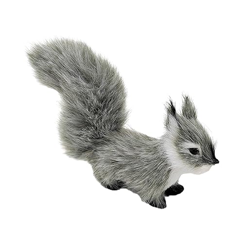 MagiDeal Plüsch Eichhörnchen Ornament, Eichhörnchen Figur, Dekorative Simulation, Eichhörnchen Plüsch, 12 cm, für Weihnachten, Urlaub, Party, Plüsch Eichhörnch, grau von MagiDeal