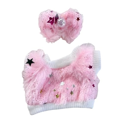 MagiDeal Plüsch-Puppenkleidung, Puppen-Outfits, stilvolle Foto-Requisiten, bequem für Kinder, niedliche Puppenkleidung, Puppenpullover für 15 cm bis 17 cm, Rot von MagiDeal