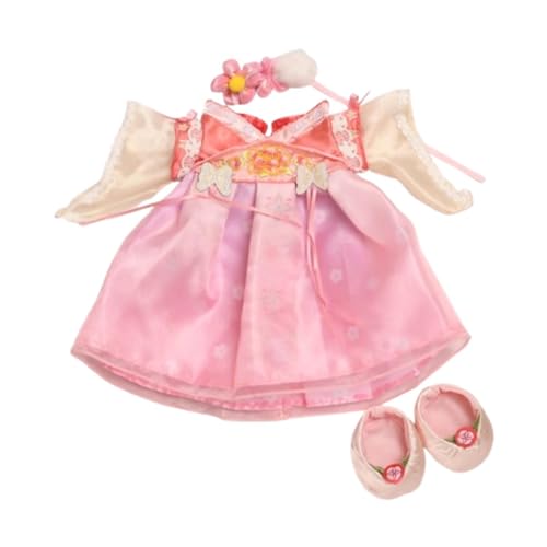 MagiDeal Plüschpuppenkleid, Anzieh-Anhänger, Puppe, modisch, süß für kleine Mädchen, Foto-Requisiten, Outfit, Puppenkleidung für 11,81-Zoll-Puppen , Rosa von MagiDeal