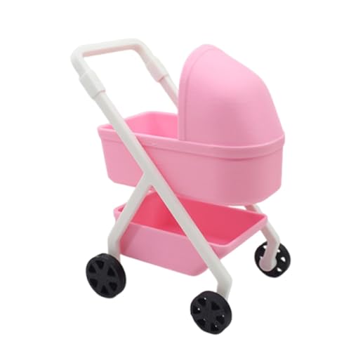 MagiDeal Puppenhaus-Kinderwagen im Maßstab 1:12, Mini-Babywiege, realistische Puppe, Kinderwagen, Spielzeug, Puppen, Krippe, Szene, Kindergeschenk, Rosa MagiDeal Puppenhaus-Kinderwagen im Maßstab 1:12, Mini-Babywiege, realistische Puppe, Kinderwagen, Spielzeug, Puppen, Krippe, Szene, Kindergeschenk, Rosa von MagiDeal
