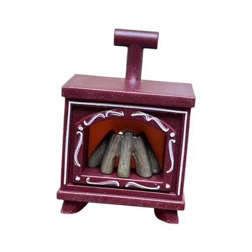 MagiDeal Puppenhausmöbel 1 12 Puppenhaus Kamin Mehrzweck Rollenspiel Mini Möbel Dekoration mit Licht für Küche Shop, Rot von MagiDeal