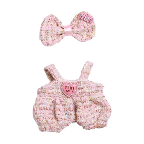 MagiDeal Puppenkleidung, Puppenoverall mit Haarschmuck, Mädchen-Geschenk, Puppenzubehör, Kostüme, Puppen-Outfit-Set für Kinder, Anhänger-Puppe, Rosa von MagiDeal