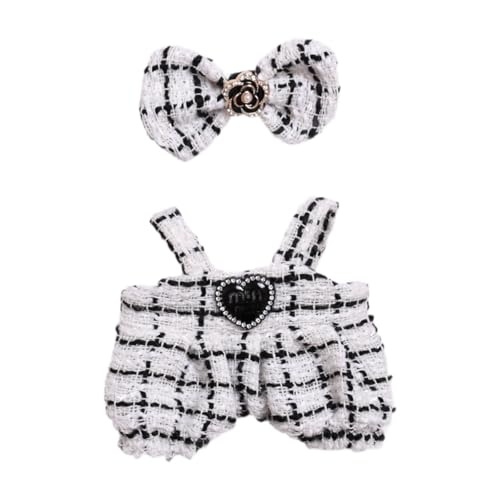 MagiDeal Puppenkleidung, Puppenoverall mit Haarschmuck, Mädchen-Geschenk, Puppenzubehör, Kostüme, Puppen-Outfit-Set für Kinder, Anhänger-Puppe, Weiß von MagiDeal