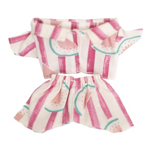 MagiDeal Puppenkleidung DIY Puppenspielzeug Modisches Puppenzubehör Kostüme Bequeme Puppenkostüme Puppen-Outfit-Set Alter 5-7 8-10 Kinder, Rosa Wassermelone von MagiDeal