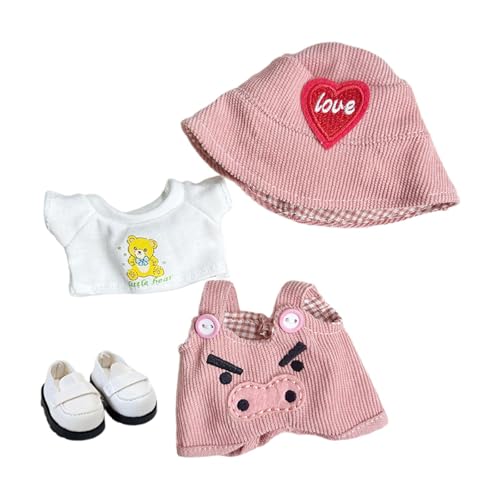 MagiDeal Puppenkleidung für 15cm Plüschpuppe, Kuscheltier-Accessoires mit Schuhen, Anzieh-Plüschpuppen-Accessoires, Fashion Doll Kleidung von MagiDeal