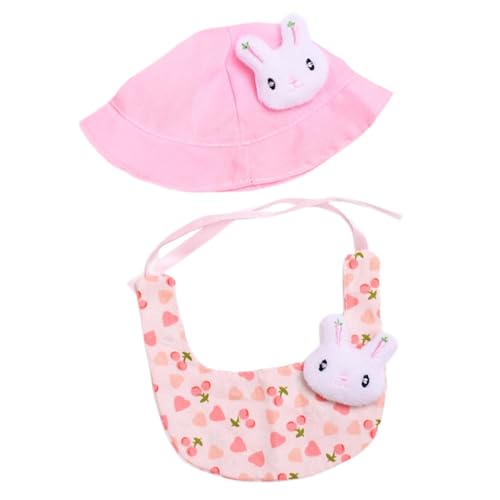 MagiDeal Puppenkleidungs-Lätzchen, gefüllte Puppenkleidung, weiches Puppenzubehör, Dekoration, stilvolle Puppenkleidung, Puppen-Lätzchenmütze für 15 cm, Rosa von MagiDeal