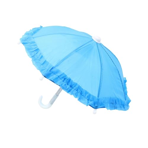 MagiDeal Puppenschirm, Mini-Farbschirm, niedliches Mini-Regenschirm-Spielzeug, Malerei, Geschenk, hängende dekorative Requisiten für Kinder, Blau von MagiDeal