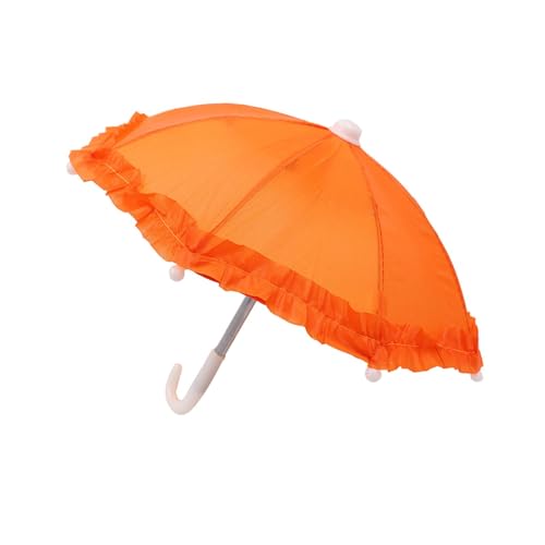 MagiDeal Puppenschirm, Mini-Farbschirm, niedliches Mini-Regenschirm-Spielzeug, Malerei, Geschenk, hängende dekorative Requisiten für Kinder, Orange von MagiDeal