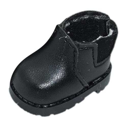 MagiDeal Puppenschuhe, Puppenzubehör für 17 cm große Puppen, Alltagskleidung, Foto-Requisite, stilvolle handgemachte Mädchengeschenke, Puppe, Mini-PU-Stiefel, Schwarz von MagiDeal