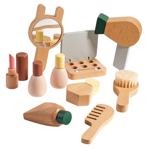 MagiDeal Rollenspiel-Set, Spielzeug, Teeparty-Set, Spielzeug, Lebenskompetenz-Simulation, Rollenspiel, Holzspielzeug, Holz-Make-up-Sets für Mädchen im Alter, Schminkset von MagiDeal