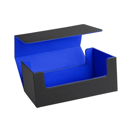 MagiDeal Sammelkarten-Deck-Hülle, Sportkarten-Boxen, Sammelbehälter, Mehrzweck-Karten-Aufbewahrungsbox-Halter für Party-Geschenke, Schwarz Und Blau von MagiDeal