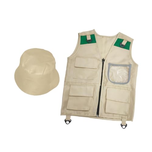 MagiDeal Set mit Weste und Hut für Kinder, Camping, Kostümzubehör für Outdoor-Aktivitäten, Kits, Weste und Hut-Set für Outdoor-Geschenke für Kinder von MagiDeal