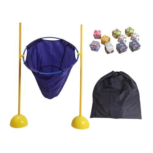 MagiDeal Sitzsack-Wurfspiel, Sandsack-Wurfspiel mit 10 Sitzsäcken, verstellbare Zielspiele für den Außenbereich, Wurfballspiel für Jungen und Kinder, Blau von MagiDeal