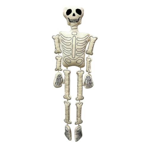 MagiDeal Skelett-Plüschtier-Figur, Puppe, lebensechte Verzierung, Halloween-Dekoration, Plüschpuppe, Stofftier für Tischdekoration, Weiß von MagiDeal