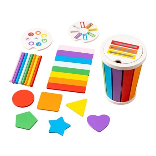 MagiDeal Stapelspielzeug-Set aus Holz in Regenbogenfarben, Bauklötze aus Holz, Farb- und Formabgleich, Stapelspiel für Jungen und Mädchen, Regenbogenfarbe von MagiDeal