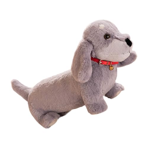 MagiDeal Stofftier Welpe, kuscheliges Stofftier, 30 cm, süße weiche Hundepuppe aus Plüsch, Hundeplüschtier für Familie, Kinder, Erwachsene, Teenager, Grau von MagiDeal