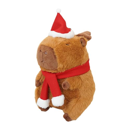 MagiDeal Umarmendes Capybara-Plüschtier, Stofftier mit Weihnachtsthema, weiches Capybara-Plüschtier, süßes Capybara-Stofftier für Teenager und Familien von MagiDeal