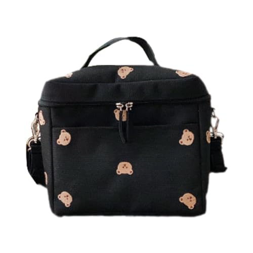 MagiDeal Wickeltasche für Babys, Windel-Organizer, Aufbewahrungstasche, tragbar, Canvas, leichte Tasche, Kinderwagentasche für Flasche, Windel, Schwarz von MagiDeal