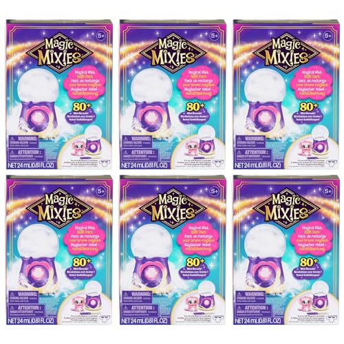 Magic Mixies Magischer Nebel und Zaubersprüche, 24 ml, Nachfüllpackung für magische Kristallkugel oder Zauberkessel, 6 Stück von Magic Mixies