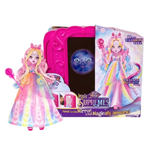 Magic Mixies Pixie Supremes Exclusive Rainbow Aria Puppe und Spiegel | 25.4 cm Modepuppe mit sprechendem Spiegel und über 50 Sätzen & Interaktionen von Magic Mixies