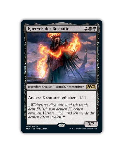 MTG Magic The Gathering Hauptset M21 - Mythic Rare Karten und Planeswalker - deutsch (#106 Kaervek der Boshafte) von Magic The Gathering