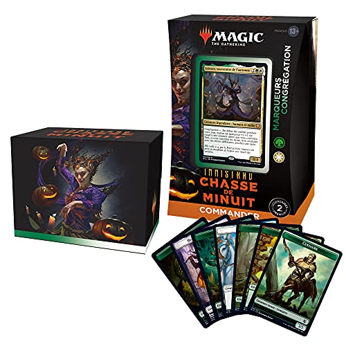 Magic The Gathering Chasse de Minuit Deck Commander Innistrad: Mitternachtsjagd-Marker und Kongregation, Grün/Weiß von Magic The Gathering