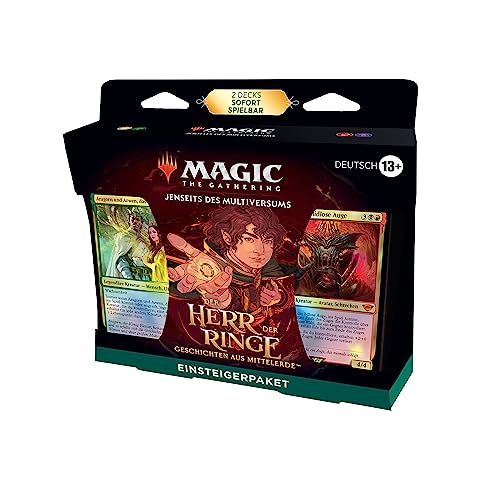 Magic: The Gathering Der Herr der Ringe: Geschichten aus Mittelerde Einsteigerpaket – 2 spielfertigen Decks + 2 Codes, um online zu spielen (Fantasy-Kartenspiel für 2 Spieler) (Deutsche Version) von Magic The Gathering