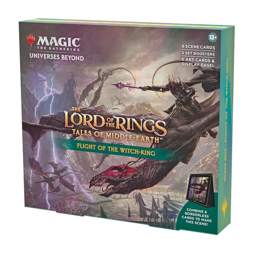 Magic: The Gathering Der Herr der Ringe: Geschichten aus Mittelerde Szenenbox – Flug des Hexenkönigs (6 Szenenkarten, 6 Artwork-Karten, 3 Set Booster + Aufsteller) (Englische Version) von Magic The Gathering