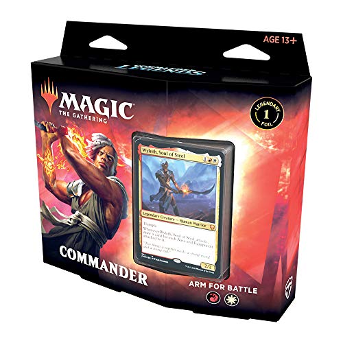 Magic: The Gathering Legends Arm for Battle (100 Karten Ready-to-Play Deck, 1 Foil Commander, rot-weiß) von Magic The Gathering