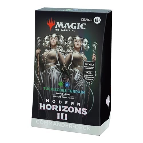 Magic: The Gathering Modern Horizons 3 Commander-Deck – Tückisches Terrain (Deck mit 100 Karten, Sammler-Booster-Probepackung mit 2 Karten + Zubehör) (deutsche Version) von Magic The Gathering