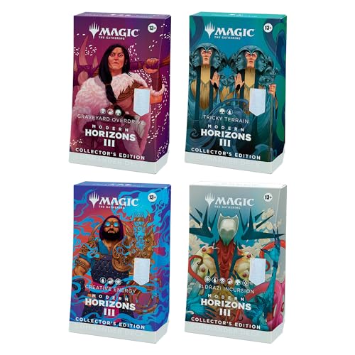 Magic: The Gathering Modern Horizons 3 Commander Deck: Collector's Edition Bundle - Enthält alle 4 Decks (Friedhofs-Overdrive, Tricky Terrain, Creative Energy, und Eldrazi Incursion) von Magic The Gathering