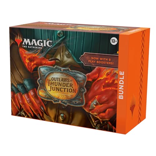 Magic: The Gathering – Outlaws von Thunder Junction Bundle – 9 Play-Booster, 30 Länderkarten + exklusives Zubehör (English Version) von Magic The Gathering