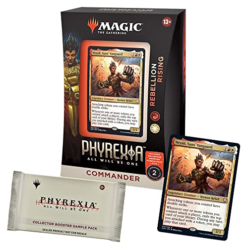 Magic: The Gathering Phyrexia: All Will Be One Commander Deck – Rebellion Rising & Collector Booster Sample Pack (Englische Version), Rot, Weiß von Magic The Gathering