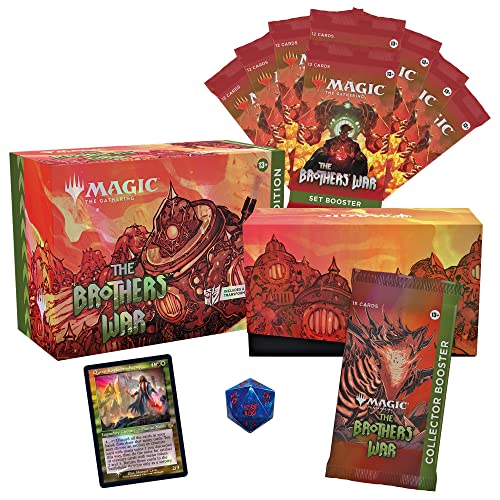 Magic The Gathering The Brothers’ War Gift Bundle, 8 Set Boosters + 1 Collector Booster + Accessories, 13 Jahre+ (Englische Version) von Magic The Gathering